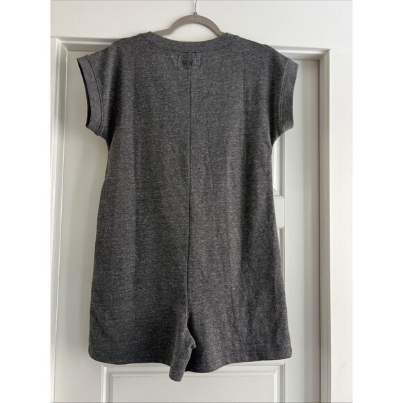 MADEWELL HEATHER GREY RIBBED TRIM AND PATCH POCKETS SKYTERRY ROMPER Sz XS - Picture 7 of 7